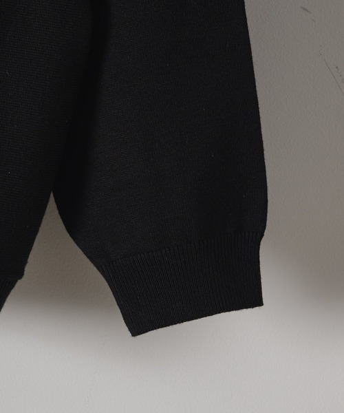 CASPER JOHN（キャスパージョン）の「Line knit polo shirts/ラインニットポロシャツ（ポロシャツ・メンズ・ホワイト/ブラック・X-SMALL/SMALL/MEDIUM/LARGE）」の3枚目の写真