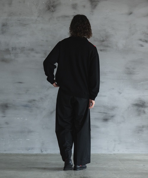 casperjohn ニットポロシャツ　Lサイズ マーブルスキッパーニットポロシャツ L サックスブルー