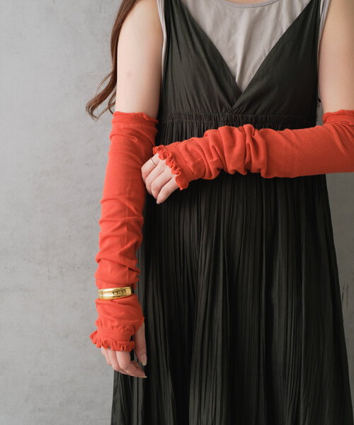 BIRTHDAY BAR（バースデイバー）の「UVカット フリル アームカバー（ハット・レディース・グレー/レッド/ブルー/ブラック/イエロー・0）」の14枚目の写真