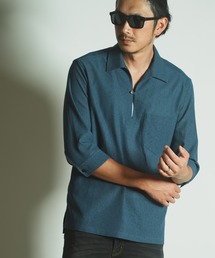 RATTLE TRAP | リネンテックジャージ七分袖スキッパーシャツ(シャツ/ブラウス)