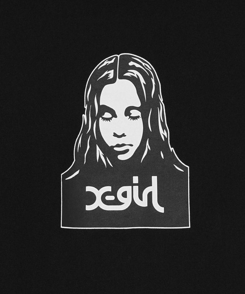 X-girl(エックスガール)の「FACE L/S TEE(Tシャツ/カットソー・レディース・ブラック/ホワイト・S/M/L/XL)」の5枚目の写真