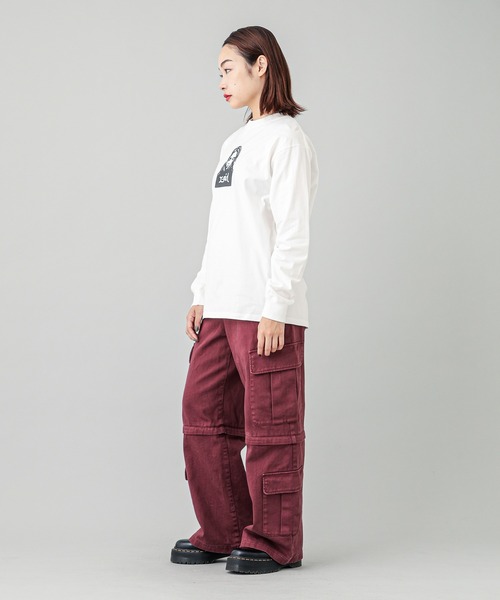 X-girl(エックスガール)の「FACE L/S TEE(Tシャツ/カットソー・レディース・ブラック/ホワイト・S/M/L/XL)」の10枚目の写真