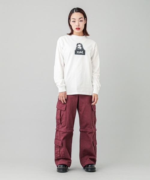 X-girl(エックスガール)の「FACE L/S TEE(Tシャツ/カットソー・レディース・ブラック/ホワイト・S/M/L/XL)」の11枚目の写真