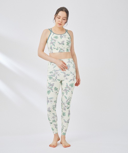 NERGY（ナージー）の「【HIBIYA-KADAN×NERGY】UV＆水陸両用 ボタニカル柄ブラトップ（ブラジャー・レディース・チャコールグレー/クリーム・S/M/L）」の8枚目の写真