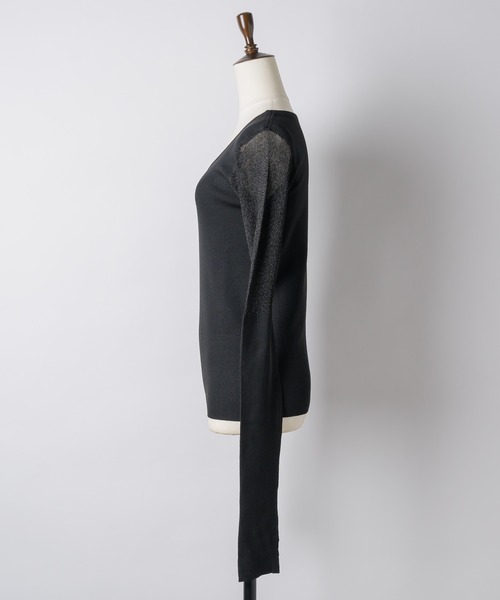 VIOLETTA（ヴィオレッタ）の「チョーカー付きシアードッキングリブニット（ニット/セーター・レディース・ホワイト/ブラック/ブルー/レッド・FREE）」の11枚目の写真