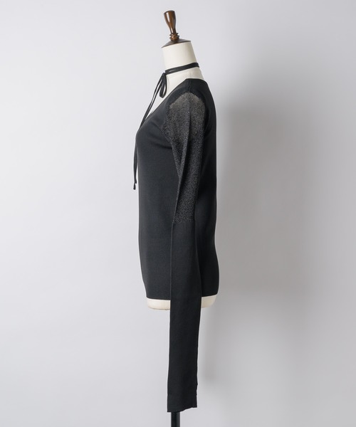 VIOLETTA（ヴィオレッタ）の「チョーカー付きシアードッキングリブニット（ニット/セーター・レディース・ホワイト/ブラック/ブルー/レッド・FREE）」の18枚目の写真