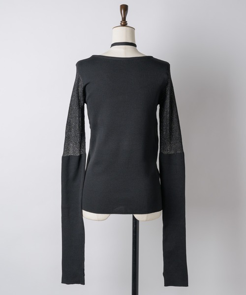 VIOLETTA（ヴィオレッタ）の「チョーカー付きシアードッキングリブニット（ニット/セーター・レディース・ホワイト/ブラック/ブルー/レッド・FREE）」の19枚目の写真