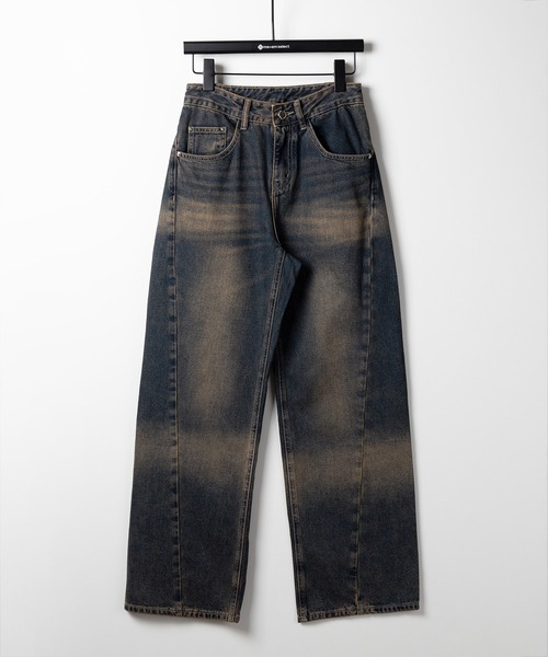 3size 】ブラウンウォッシュヴィンテージデニムパンツ ／ brown wash