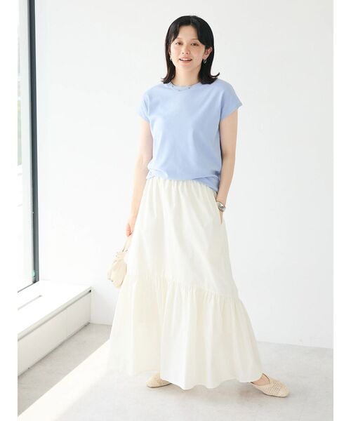 CRAFT STANDARD BOUTIQUE(クラフトスタンダードブティック)の「ティアードフレアスカート(スカート・レディース・アイボリー/ブラック/ブラウン・FREE)」の5枚目の写真