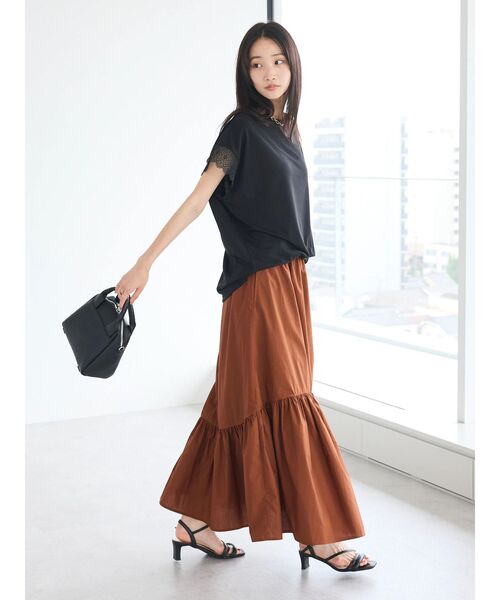 CRAFT STANDARD BOUTIQUE(クラフトスタンダードブティック)の「ティアードフレアスカート(スカート・レディース・アイボリー/ブラック/ブラウン・FREE)」の12枚目の写真