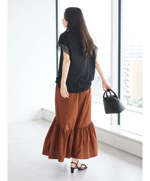 CRAFT STANDARD BOUTIQUE(クラフトスタンダードブティック)の「ティアードフレアスカート(スカート・レディース・アイボリー/ブラック/ブラウン・FREE)」の13枚目の写真