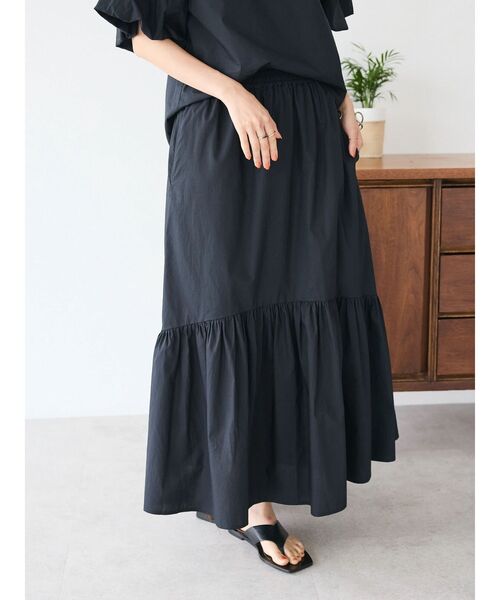 CRAFT STANDARD BOUTIQUE(クラフトスタンダードブティック)の「ティアードフレアスカート(スカート・レディース・アイボリー/ブラック/ブラウン・FREE)」の15枚目の写真