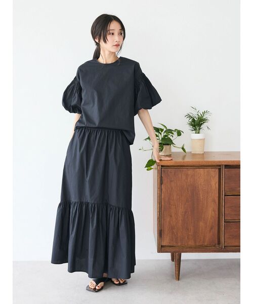 CRAFT STANDARD BOUTIQUE(クラフトスタンダードブティック)の「ティアードフレアスカート(スカート・レディース・アイボリー/ブラック/ブラウン・FREE)」の18枚目の写真