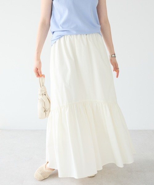 CRAFT STANDARD BOUTIQUE(クラフトスタンダードブティック)の「ティアードフレアスカート(スカート・レディース・アイボリー/ブラック/ブラウン・FREE)」の1枚目の写真