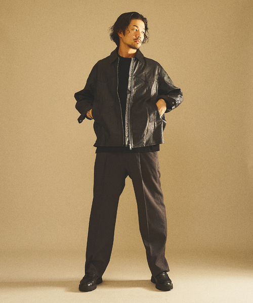 ジャケット・アウター 417 EDIFICE UPCYCLE LETHER BLOUSON 417 EDIFICE（フォーワンセブンエディフィス） 革ジャン ライダース