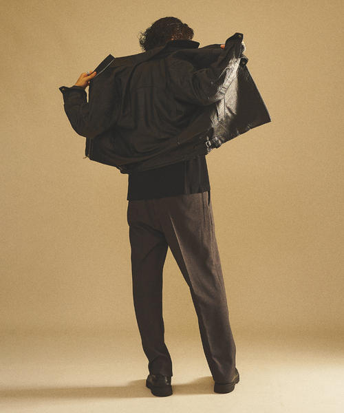 417 EDIFICE（フォーワンセブンエディフィス）の「UPCYCLE LETHER BLOUSON / アップサイクルレザーブルゾン（ライダースジャケット・メンズ・ブラック・MEDIUM/LARGE）」の17枚目の写真