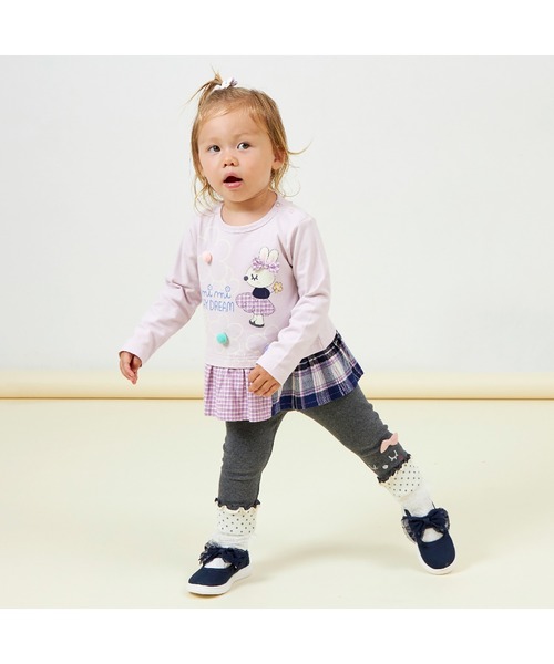 KP（ケーピー）の「うさぎお顔モチーフ裾折り返しスパッツ(80～120)（その他パンツ・キッズ・チャコールグレー/ピンク/オフホワイト・120cm/100cm/110cm/90cm/80ｃｍ）」の22枚目の写真