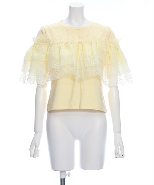clear（クリア）の「5wayチュールトップス＋Tシャツセット［着回し抜群 セット マルチウェイ］≪再入荷≫（Tシャツ/カットソー・レディース・ブラック/イエロー/オフホワイト・F）」の5枚目の写真