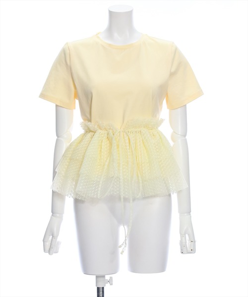 clear（クリア）の「5wayチュールトップス＋Tシャツセット［着回し抜群 セット マルチウェイ］≪再入荷≫（Tシャツ/カットソー・レディース・ブラック/イエロー/オフホワイト・F）」の7枚目の写真
