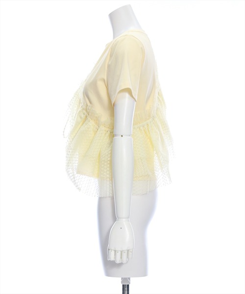 clear（クリア）の「5wayチュールトップス＋Tシャツセット［着回し抜群 セット マルチウェイ］≪再入荷≫（Tシャツ/カットソー・レディース・ブラック/イエロー/オフホワイト・F）」の9枚目の写真