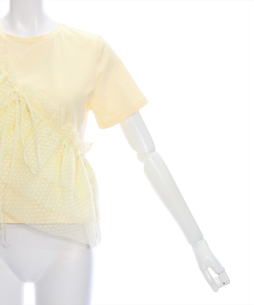 clear（クリア）の「5wayチュールトップス＋Tシャツセット［着回し抜群 セット マルチウェイ］≪再入荷≫（Tシャツ/カットソー・レディース・ブラック/イエロー/オフホワイト・F）」の13枚目の写真