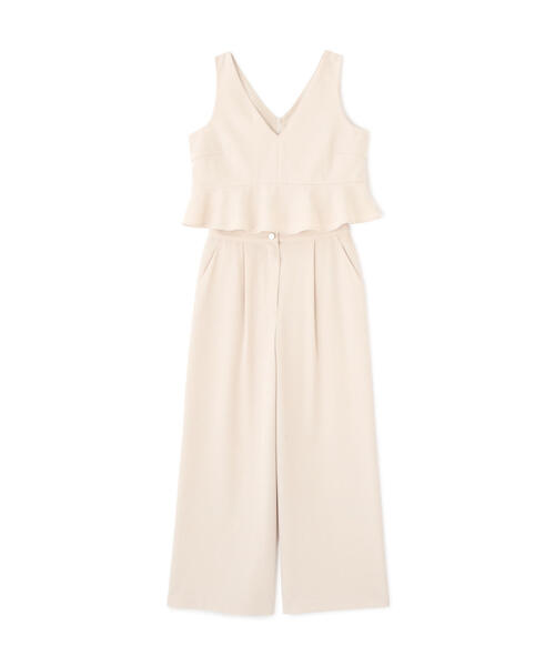 NATURAL BEAUTY BASIC（ナチュラルビューティーベーシック）の「◇クロップドペプラムトップス＆パンツ（パンツドレス・レディース・ブラック/ベージュ・MEDIUM）」の11枚目の写真