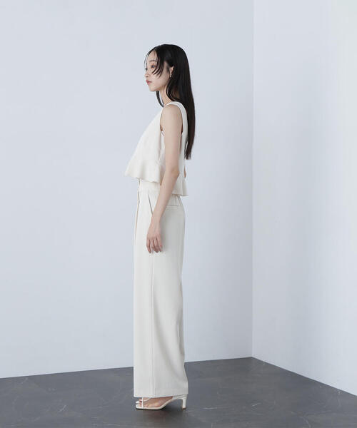 NATURAL BEAUTY BASIC（ナチュラルビューティーベーシック）の「◇クロップドペプラムトップス＆パンツ（パンツドレス・レディース・ブラック/ベージュ・MEDIUM）」の19枚目の写真