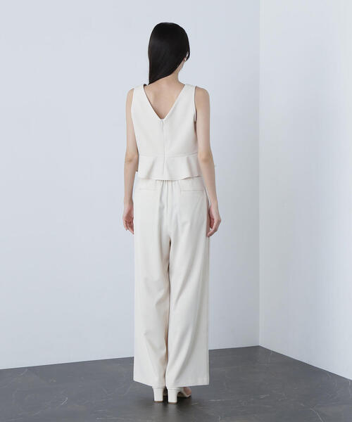 NATURAL BEAUTY BASIC（ナチュラルビューティーベーシック）の「◇クロップドペプラムトップス＆パンツ（パンツドレス・レディース・ブラック/ベージュ・MEDIUM）」の20枚目の写真