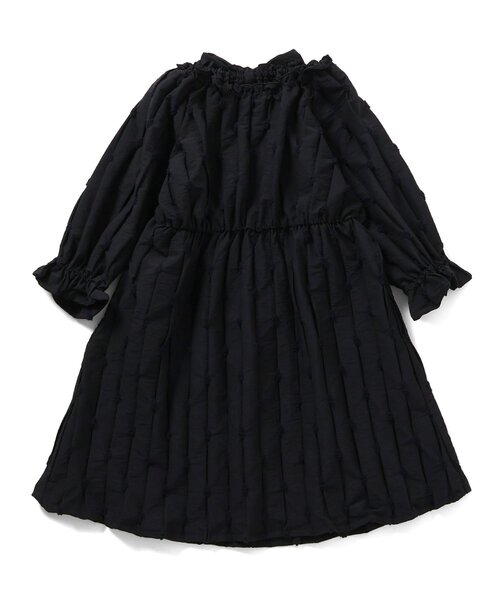Seraph（セラフ）の「バックリボンデザインドットドビーワンピース（ワンピース・キッズ・ブラック/ベージュ・80/90/95/100/110/120/130/140）」の2枚目の写真
