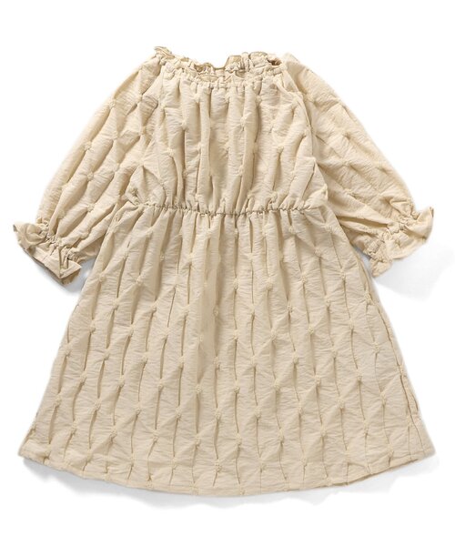 Seraph（セラフ）の「バックリボンデザインドットドビーワンピース（ワンピース・キッズ・ブラック/ベージュ・80/90/95/100/110/120/130/140）」の11枚目の写真