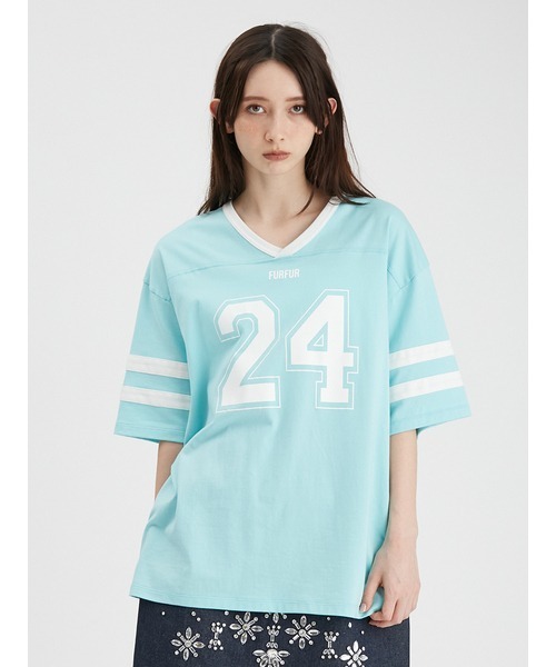 FURFUR（ファーファー）の「【上國料萌衣コラボ】ナンバーTシャツ（Tシャツ/カットソー・レディース・ブルー/ブラック/ピンク・FREE）」の13枚目の写真