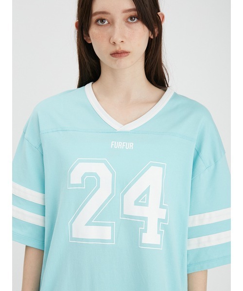 FURFUR（ファーファー）の「【上國料萌衣コラボ】ナンバーTシャツ（Tシャツ/カットソー・レディース・ブルー/ブラック/ピンク・FREE）」の8枚目の写真