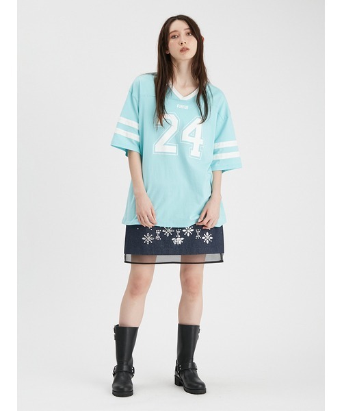 FURFUR（ファーファー）の「【上國料萌衣コラボ】ナンバーTシャツ（Tシャツ/カットソー・レディース・ブルー/ブラック/ピンク・FREE）」の10枚目の写真