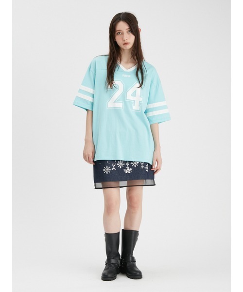 FURFUR（ファーファー）の「【上國料萌衣コラボ】ナンバーTシャツ（Tシャツ/カットソー・レディース・ブルー/ブラック/ピンク・FREE）」の9枚目の写真