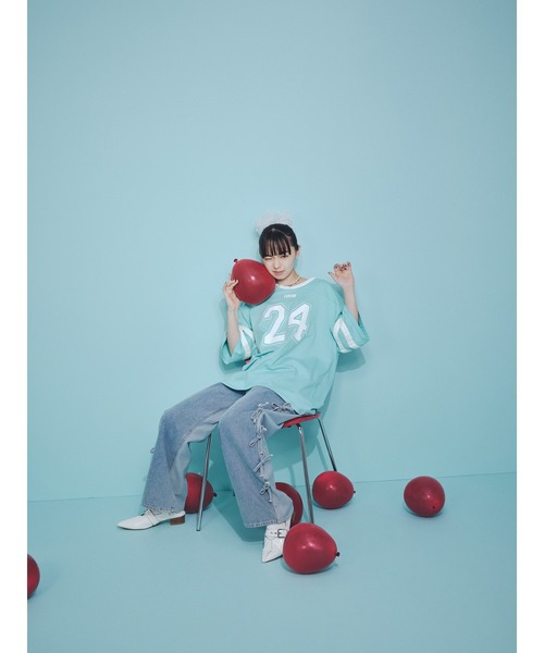 FURFUR（ファーファー）の「【上國料萌衣コラボ】ナンバーTシャツ（Tシャツ/カットソー・レディース・ブルー/ブラック/ピンク・FREE）」の20枚目の写真