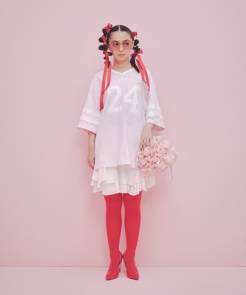 FURFUR（ファーファー）の「【上國料萌衣コラボ】ナンバーTシャツ（Tシャツ/カットソー・レディース・ブルー/ブラック/ピンク・FREE）」の17枚目の写真