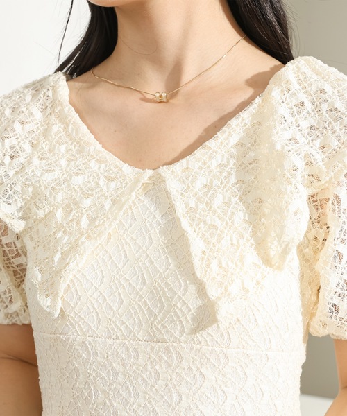 Lace Ladies(レースレディース)の「ビッグカラー フリル レース Iライン ロング ワンピース(ワンピース・レディース・アイボリー/グレー/ブラック・FREE)」の18枚目の写真