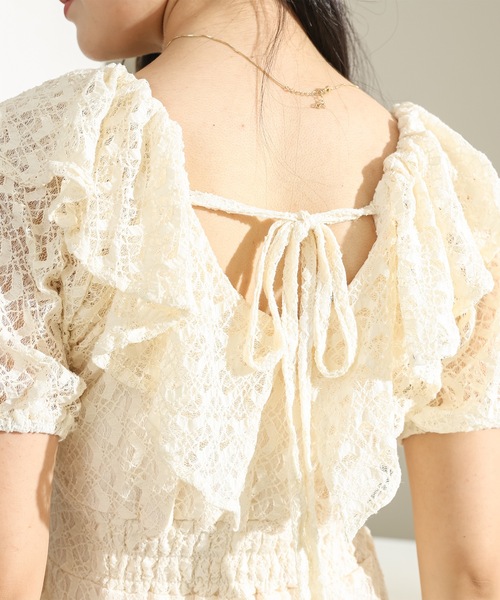 Lace Ladies(レースレディース)の「ビッグカラー フリル レース Iライン ロング ワンピース(ワンピース・レディース・アイボリー/グレー/ブラック・FREE)」の19枚目の写真