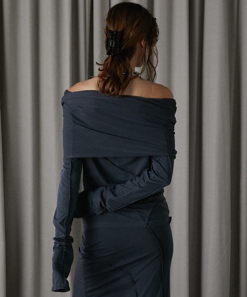 PRANK PROJECT(プランクプロジェクト)の「アウトシームドレープトップ / Out Seam Drape Top(Tシャツ/カットソー・レディース・チャコールグレー/グレー/ベージュ・FREE)」の18枚目の写真