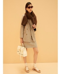 ダブルウエストツイードミニスカート