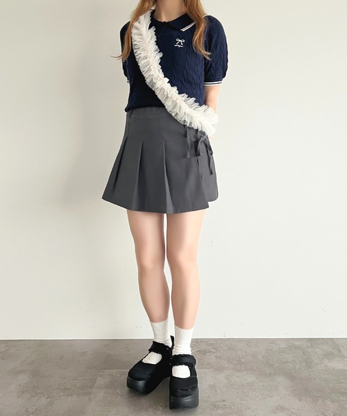 apres jour(アプレジュール)の「リボン刺繍サマーポロニット【ZOZOTOWN限定アイテム】(ニット/セーター・レディース・オフホワイト/グレー/ネイビー/レッド・X-LARGE/フリー)」の21枚目の写真