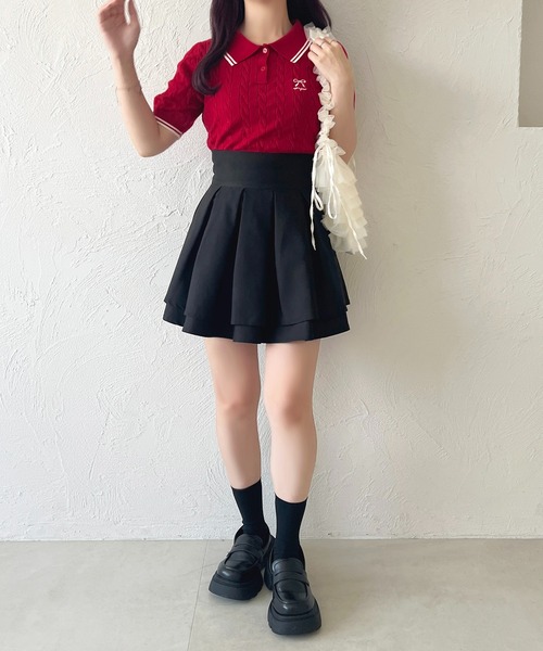 apres jour(アプレジュール)の「リボン刺繍サマーポロニット【ZOZOTOWN限定アイテム】(ニット/セーター・レディース・オフホワイト/グレー/ネイビー/レッド・X-LARGE/フリー)」の11枚目の写真