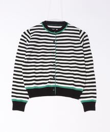 Q | 配色ボーダーカーデ(カーディガン/ボレロ)