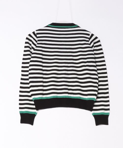 Q（キュー）の「配色ボーダーカーデ（カーディガン/ボレロ・レディース・ブラック系その他/ホワイト系その他/ブルー系その他・MEDIUM）」の6枚目の写真