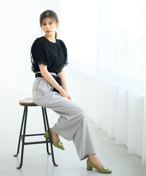 MISCH MASCH(ミッシュマッシュ)の「リボンチュールブラウス/MM438106(シャツ/ブラウス・レディース・ブラック/アイボリー・フリ-)」の4枚目の写真