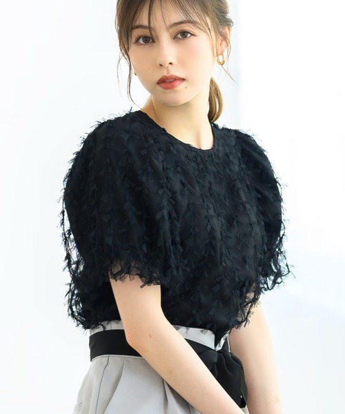 MISCH MASCH(ミッシュマッシュ)の「リボンチュールブラウス/MM438106(シャツ/ブラウス・レディース・ブラック/アイボリー・フリ-)」の6枚目の写真