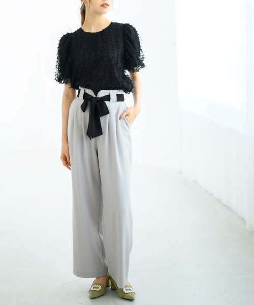 MISCH MASCH(ミッシュマッシュ)の「リボンチュールブラウス/MM438106(シャツ/ブラウス・レディース・ブラック/アイボリー・フリ-)」の7枚目の写真