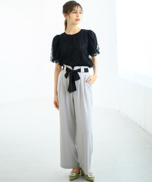 MISCH MASCH(ミッシュマッシュ)の「リボンチュールブラウス/MM438106(シャツ/ブラウス・レディース・ブラック/アイボリー・フリ-)」の8枚目の写真
