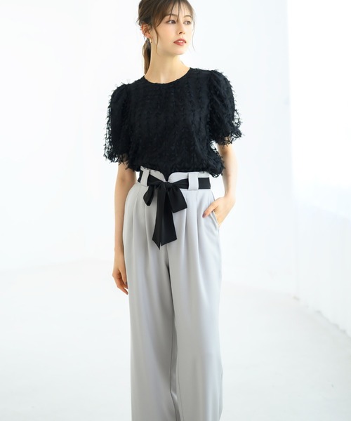 MISCH MASCH(ミッシュマッシュ)の「リボンチュールブラウス/MM438106(シャツ/ブラウス・レディース・ブラック/アイボリー・フリ-)」の9枚目の写真
