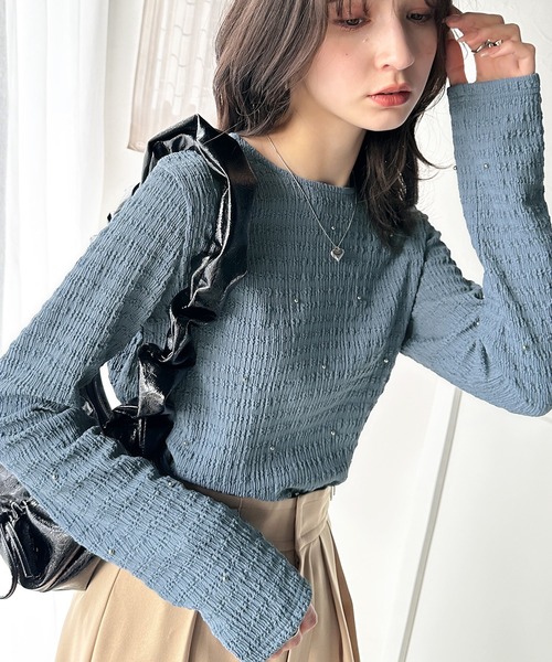 mily bilet（ミウィビレット）の「【mily bilet】お洒落で大容量。クラッキングエナメル２WAYドロストハンドルリボンデザインショルダーバック（ショルダーバッグ・レディース・ブラック/アイボリー/シルバー・ONE SIZE）」の19枚目の写真